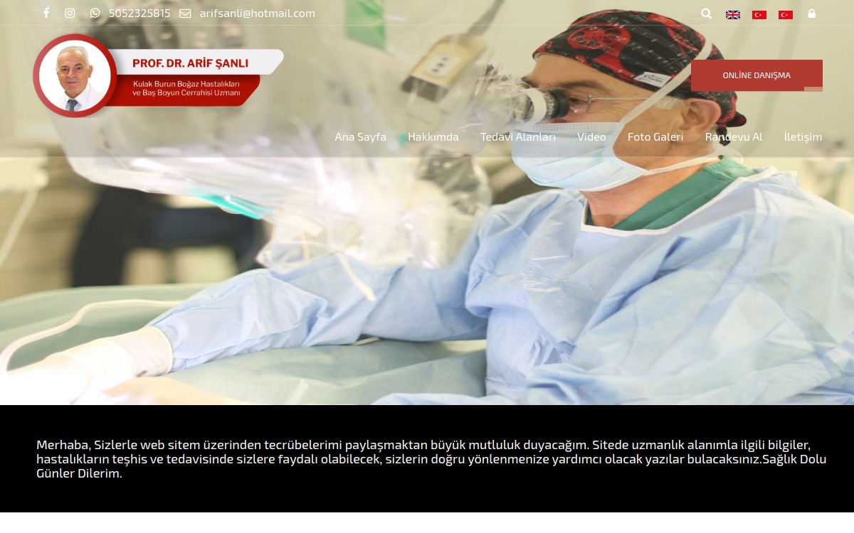 Dr. Arif Sanli website screenshot